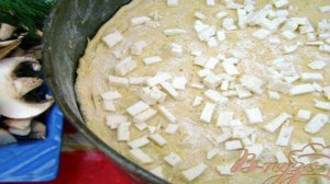 Закусочный пирог с ветчинно-грибной начинкой
