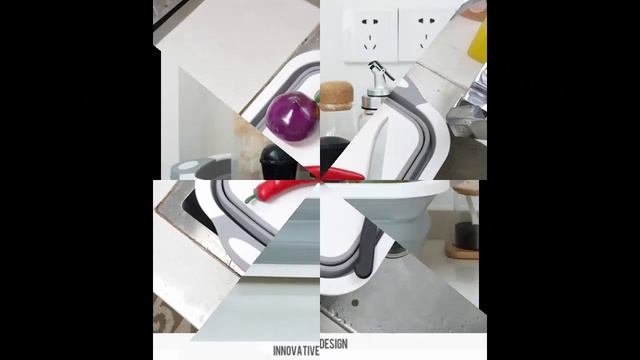 Foldable Cutting Board Chopping Blocks Tool Silicone Drain Cutting Board Basket Dish Tub Draining