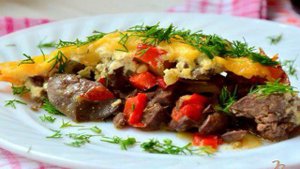 Куриная печень под сырной корочкой