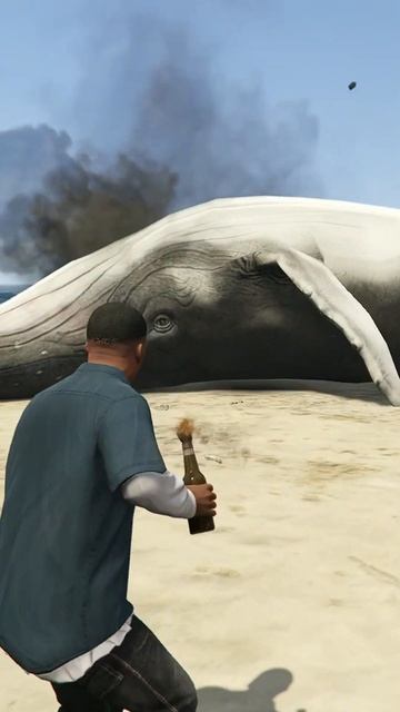 КИТА ВЫБРОСИЛО НА БЕРЕГ в ГТА5! смотреть онлайн