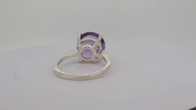Silver Ring 5.64ct Amethyst