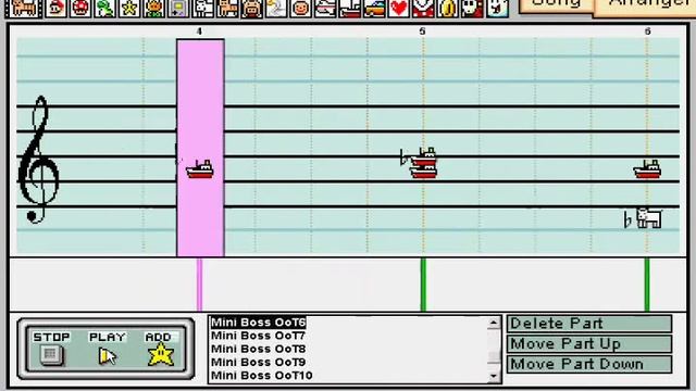 Zelda Ocarina of Time, Mini Boss Theme - Mario Paint Composer 2