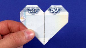 Как сделать сердце из купюры