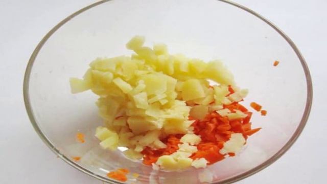Винегрет с фасолью и зеленым луком