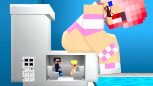 🚽МЫ ПОСТРОИЛИ ДОМ В УНИТАЗЕ ДЕВУШКИ В МАЙНКРАФТ! ШЕДИ ЛЕСКА И НУБИК MINECRAFT