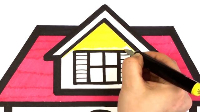 Menggambar buku mewarnai untuk anak-anak | menggambar rumah | Bolalar uchun rasm chizish 儿童绘画 #18