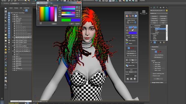 Marmoset custom vertex color shader for hair