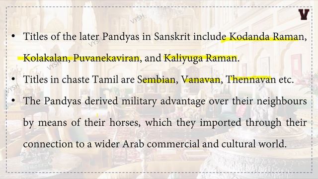 HISTORY TAMILNADU TEXT - CLASS 11 (V1) - EP#23 - (Ch 11 - Part 2) - Pandyas | Vysh IAS free classes