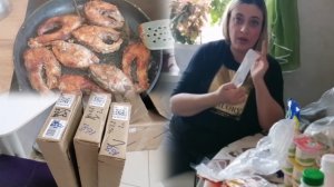 Большая распаковка, жарю рыбу.Грядки выкупила 😍💃