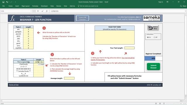 Excel LEN Function Explained with Examples | Training Lesson 7