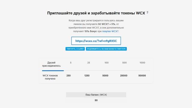 Бесплатная криптовалюта WCXT $5+ каждому смотреть онлайн