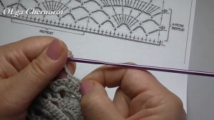 Палантин крючком Простой красивый узор