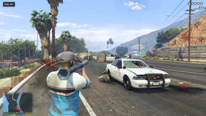 GTA 5 TREVOR'S FIVE STAR COP BATTLE at CHUMASH BEACH CLUB + POLICE CHASE + Wanted Level Escape