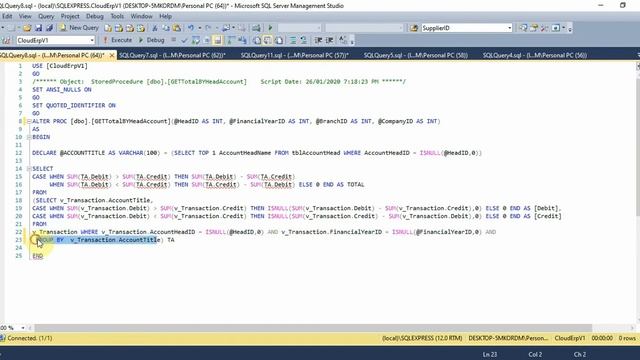 Business ERP Part 98 Balance Sheet Store Procedure Implementation and Model in ASP.NET MVC