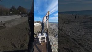 Установка Видеоспинера 360 на берегу черного моря