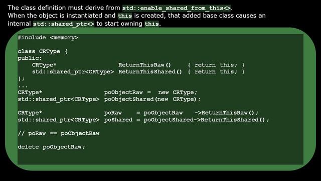 C++'s Smart Pointers: Returning this