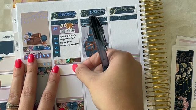 Plan With Me - August 1-7, 2022 ft. Sadie's Stickers "Starry Nights" kit with holographic foil