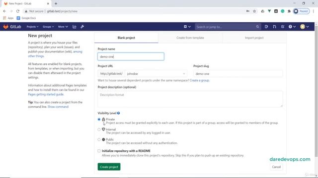 Devops Cultivation Developer | Devops Project | Creating A GitLab Project