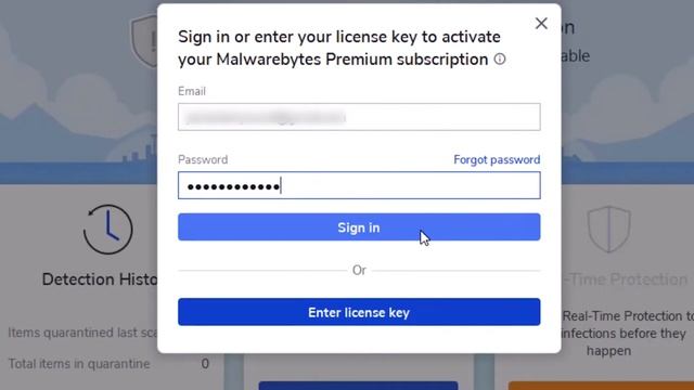 Activate Premium features on Malwarebytes for Windows with My Account