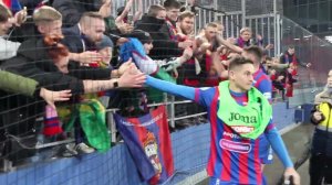 ЦСКА - Пари НН, 3:2, армейские бразильцы Мойзес, Роша и Келлвен приветствуют фанатов. 05.11.2023.