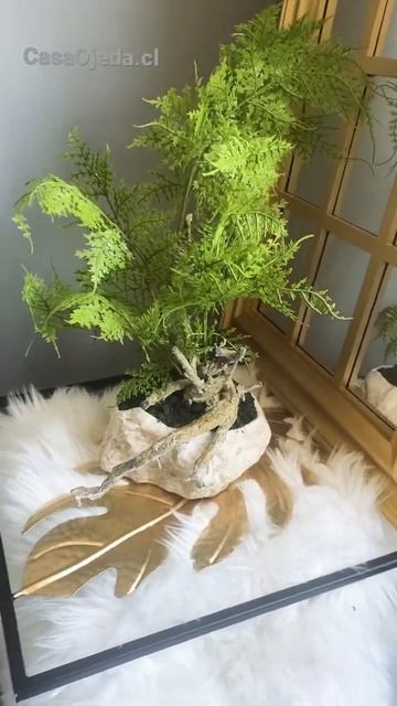 Planta Artificial estilo Asparagus “Espuma de Mar”, Base forma de piedra (3-3909) смотреть онлайн