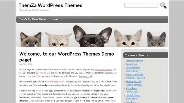 Cute Pets WordPress Theme Presentation