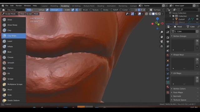 Sculpting A Realistic Human Head Using Just Blender (Timelapse)