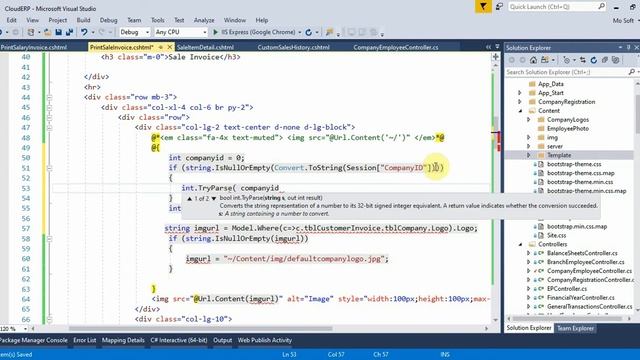 Business ERP Part 116 Print Sale Invoice and Return Sale Invoice History in ASP.NET MVC