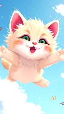 Котенок, который мечтал летать #котёнок #кошка #птичка #мультик #детям