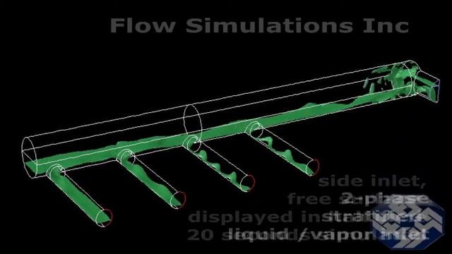 Manifold with Ansys VOF Free Surface CFD model Side Inlet