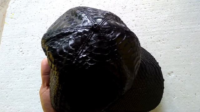 python leather baseball hat - black - ozone craft
