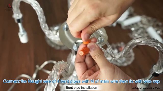 4-Light Crystal Chandelier Assembling and Installation Video