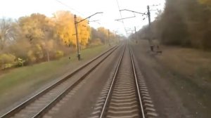 Осень на ж.д. Вид с кабины машиниста.