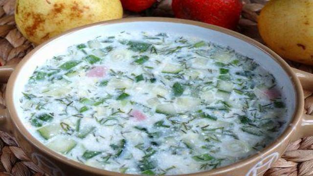 Окрошка в мультиварке на йогурте