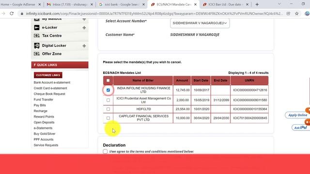 Cancel request of NACH/ECS mandate online in ICICI Bank/ Check NACH/ECS List in ICICI bank Account смотреть онлайн