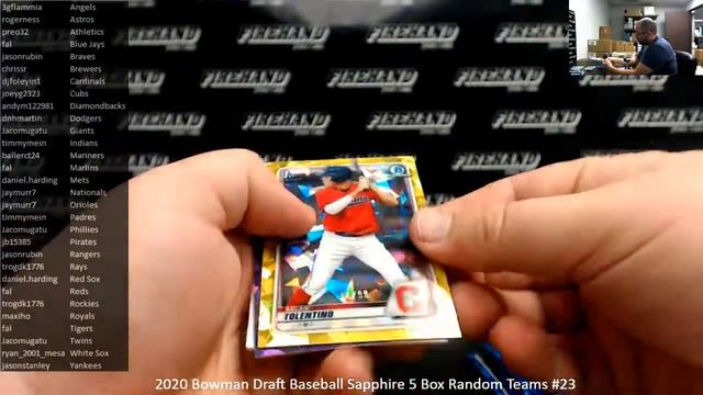 3/21/2021 2020 Bowman Draft Baseball Sapphire 5 Box Random Teams #23