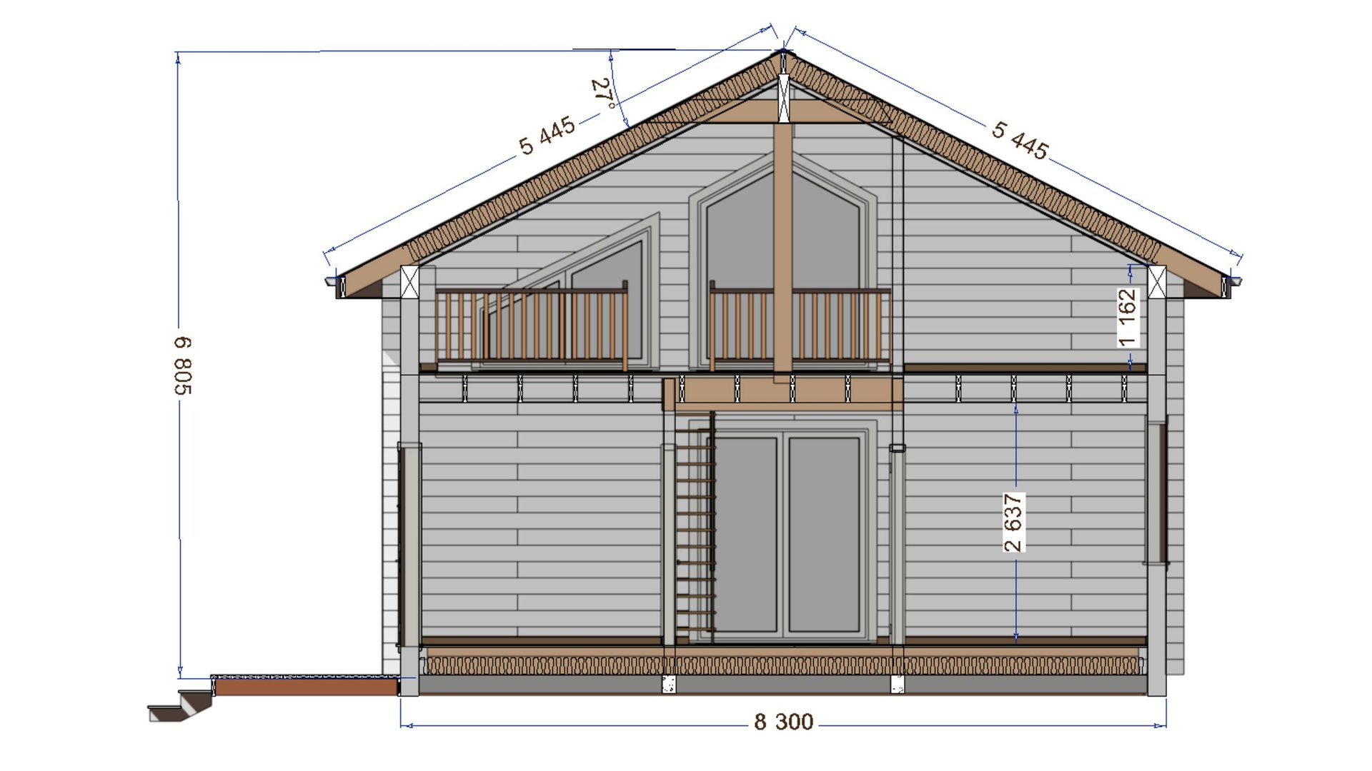 Кд198, проект дома из клееного бруса Кд198