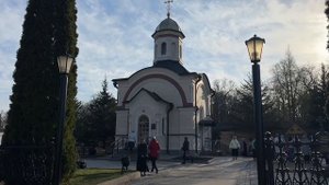 Сегодня утром в часовне у отцов Василия,Трофима и Ферапонта.