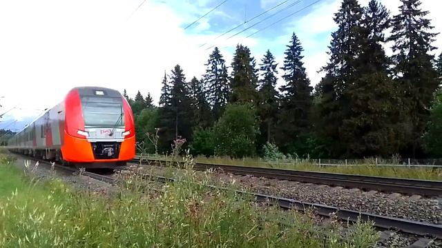 ЭС1П-001. Ласточка. Летит сквозь дождь в Псков. Забавный тифон. Петрозаводск. смотреть онлайн