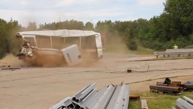 CRASH TEST CONCRETE ARM BARRIER EL-09-1 K8 смотреть онлайн