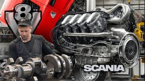 SCANIA r500 разборка ДВС DC16 масло в системе охлаждения часть 2