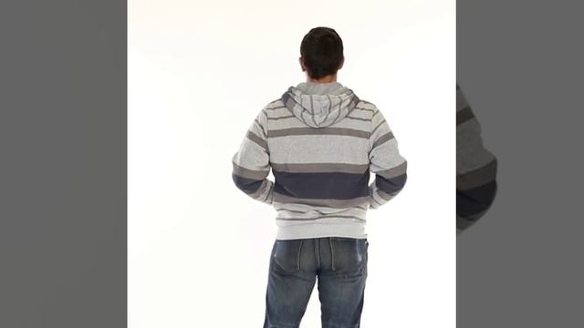 MFJ112 MEN'S STRIPED SHERPA LINED HOODED SWEATER смотреть онлайн