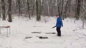 Стрельба из пневматического дробовика.