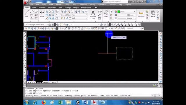how to use of autocad mirror command смотреть онлайн