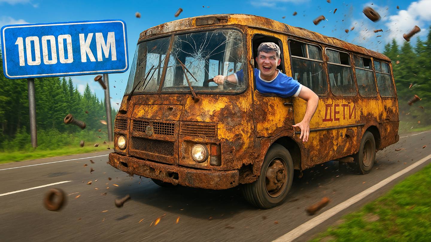 1000км на Ржавом ШКОЛЬНОМ АВТОБУСЕ!