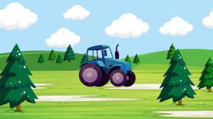 Footage blue tractor | Футаж синий трактор