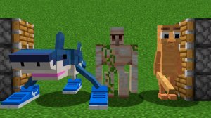 МАЙНКРАФТ ЭКСПЕРИМЕНТЫ Тралалеро тралала + железный голем + Тунг-Тунг-Тунг Сахур = ?