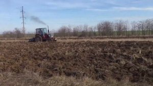 Юмз-6 в пахоте 3х корпусный плуг