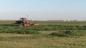 покос травы тракторами МТЗ 3022 Беларус и John Deere 8420. ч 2