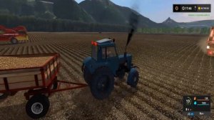 Farming Simulator 2017. Нестеровка. Трактор Беларус МТЗ-82. Прицеп 2ПТС-4.